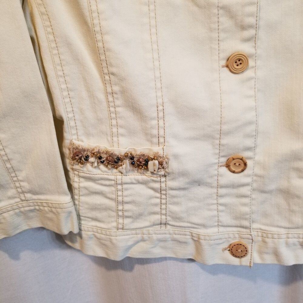 Ruby road embellished Beach wood Shell‎ Cream den… - image 4